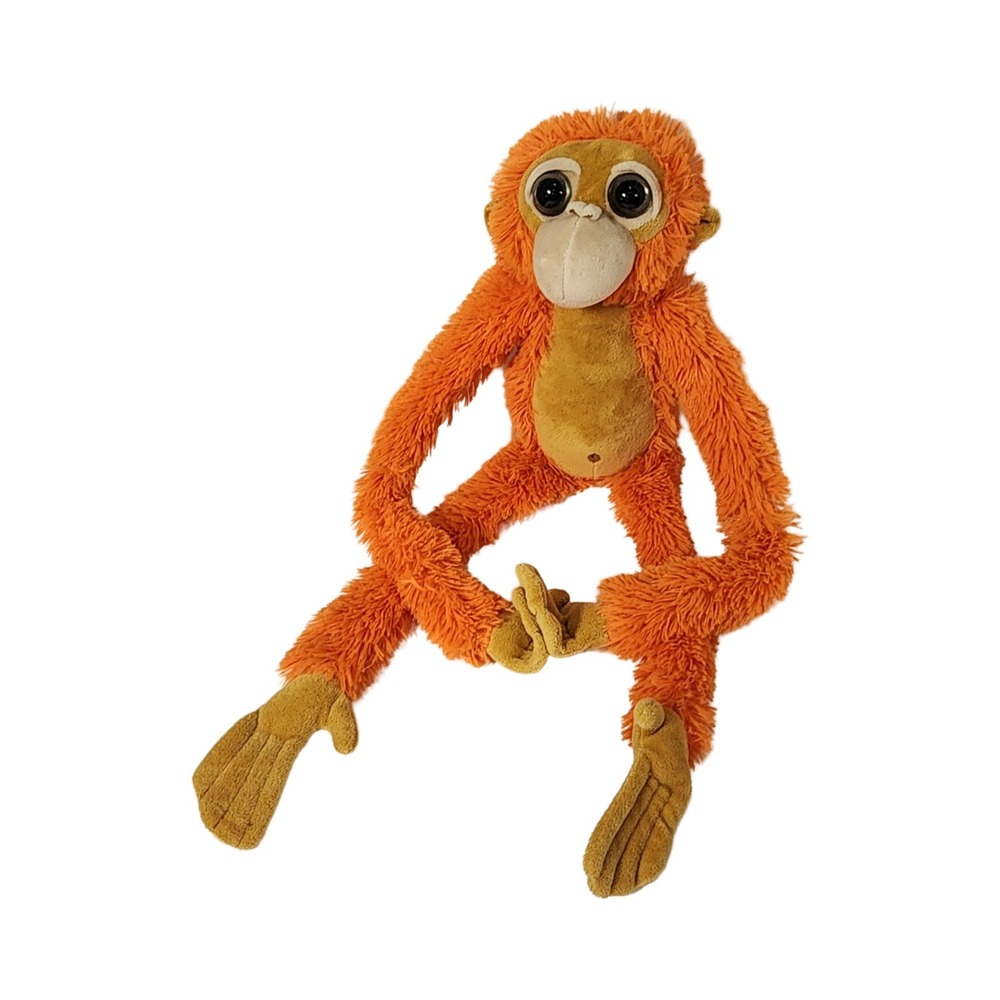 Nature Planet Orange Orangutan Plush‎ Long Limbs Big Glitter Eyes Monkey 22"